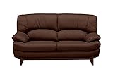 大川家具 関家具 2人掛けソファ(幅150cm 合皮素材)  ダークブラウン色 木脚(角)ブラウン 139208_139071