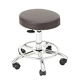 リング付 低反発 スツール DX 高さ43cm-55cm ブラウン [ エステスツール キャスター付き 昇降式 オフィスチェア 丸椅子 スツール イス 椅子 チェア ]