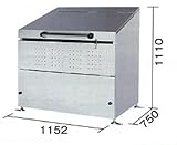 ステンレスダストボックス 600Ｌ ブルズ Ｂｕｌｌｓ ＤＢ600Ｌ 約：幅1152×高さ1110×奥行750mm 48.5ｋｇ アンカー付き 組み立て式