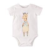 Baby Nest 夏 ベビー服 半袖ボディースーツ ロンパース 女の子 男の子 肩ボタン アニマル コットン100% シカ 18-24M