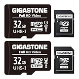 GIGASTONE マイクロsdカード 32GB 2個セット U1 C10 microSDHC 90MB/s Full HD 撮影 SDアダプター2枚付き