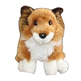 Whrigud かわいいシェトランド犬のぬいぐるみ枕 7インチ かわいいシェットランドシープドッグぬいぐるみ ボーダーコリー 子犬枕 ぬいぐるみ