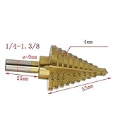 1ピース1/4"に1-3/8 hssコバルト大ステップドリルビット電動工具、ユニバーサルシャンク複数穴用金属プラスチックグラスファイバー
