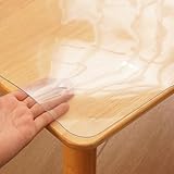 Verohome テーブルマット 透明 80x140cm 厚さ1.5mm テーブルクロス PVC製 長方形 デスクマット 矩形 防水 汚れ防止 はカスタマイズ可能です (透明 1.5mm, 80*140cm)