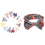 Perfk 12個　セット　キッズ　ガールズ　髪飾り　ちょう結び　ヘッドバンド　ターバン　ヘアグリップ