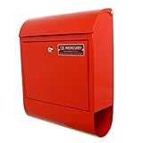 MERCURY メールボックス 郵便ポスト ロックキー開閉式 レッド