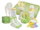 Stephan Baby Boo Bunnie Rattle and Swaddle Blanket Soothe and Amuse Gift Set, Green by Stephan Baby