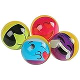 Assorted絵文字レインボーデザインSuper High Bounceラバーボール( Lot of 12 )