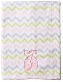 BabyGear Baby-Boys Newborn Girls Long Hair Printed Velboa Blanket with Applique On Hanger-Ballet, Pi