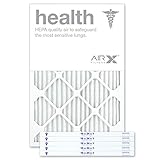 AirXフィルタ健康16 x 24 x 1エアフィルタMERV 13 AC炉プリーツエアフィルタ交換用ボックスの6、Made in the USA