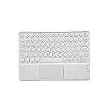 タブレットキーボード iPad用 Bluetoothタッチパッド付き 可愛い 薄型 type-c充電式 小型 軽量 コンパクト ブルートゥース スマホ用 携帯便利 IOS/Android/Windowsに適応（白）