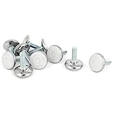 uxcell レベリングフット　家具アジャスター　グライド　調節可能なネジ　ホワイト　 M8 x 25mm　10個