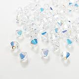 チェコビーズ【プレシオサ PRECIOSA】ソロバン型 RONDELLE BEAD ●3mm、4mm、5mm、6ｍｍ● (クリスタルAB, 4mm（20粒）)