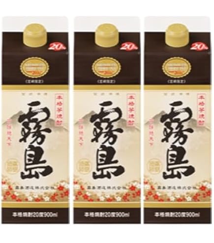 Amazon.co.jp: 宮崎限定 霧島 パック 20度 1800ml 芋焼酎 霧島酒造