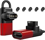Garminガーミン用変換アダプター【アダプター*1個+防塵プラグ 充電ポート用*5個+ストラップ*1個】適合GarminApproach S70/ForeAthlete 945/Fenix/Instinct2 用変換マイクロ 急速充電 コンパクト 持ち運び便利 耐久性 安全稳 Type-Cケーブル適用 venu sq 2対応(レッド|Type-C用)