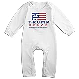 Kamifa カミファ ドナルド トランプ 不動産王 アイコン 長袖ベビー服 ロンパース 幼児 クール White 6 M