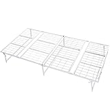 タンスのゲン 【完成品】 折りたたみベッド パイプベッド シングル 【簡単組立て！持ち運び楽々】 4つ折り コンパクト耐荷重120kg 頑丈設計 メッシュ構造 フットガード付き 軽量 ホワイト 21300131 01AM 【63452】