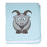 CafePress – Cartoon Goat baby blanket – スーパーソフトベビー毛布、新生児おくるみ 標準 ブルー 059264247625CD2