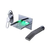 Sprinkle ® Contemporary LEDカラー変更ウォーターフォール浴室浴槽蛇口5点ミキサータップwithハンドシャワー