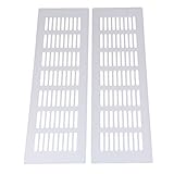 BQLZR 80 x 300 mmシルバーアルミニウムAir Vent Louvredグリルカバー換気グリル2個のパック