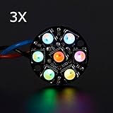 ランフィー 3Pcs NeoPixel Round 7x 5050 RGBWクールな白色LED 6000K（ドライバモジュール内蔵）