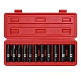 Mayouko 1/2インチ ドライブディープメトリックインパクトソケットセット CR-V 6ポイント 11ピース 10mm~24mm