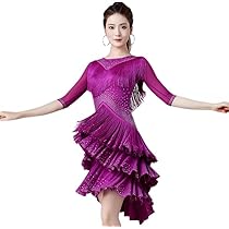 紫のビーズ装飾サンバ衣装 ラテンダンス 41wbg-dhTsL._AC_UL210_SR210,