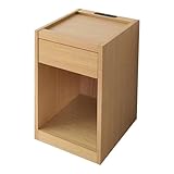 ナチュラル／ナイトテーブル サイドテーブル お洒落 収納 寝室 ベッドルーム コンセント シンプル コンパクト キャスター付き スライドレール式