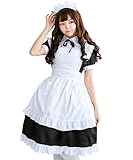 [milky time] メイド服 コスプレ クラシックスタイル 半袖 膝丈 ロング メイド ハロウィン クラシック 3点セット