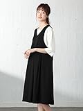犬印本舗 fairy フェアリー マタニティ ワンピース 授乳しやすい サイド カシュクール ジャンスカ 妊婦服 産前 産後 ジャンパースカート M～L ブラック 22665 22665102