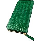 Amazon スティングレイ本革 長財布 緑 ラウンドファスナー ガルーシャ エイ革 金運カラー Capitana 財布