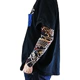 Majestic 和彫り タトゥースリーブ 着脱簡単 アームカバー 刺青 入れ墨 リアル (青龍)