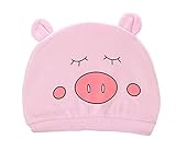 お出産祝い　ベビー小物　ギフト　帽子　キャップ　ハット　ベビー帽子　ビーニー帽子　新生児　0-3ヶ月　純綿の生地　柔らかい　快適　可愛い　（ピッグ・ピンク）