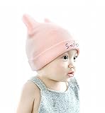 長耳帽子 ベビー 赤ちゃん 可愛い ニット帽子 男女兼用 幼児 春秋 保温 あったか　撮影用 記念撮影 (ピンク)