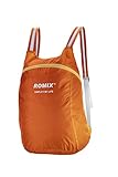 ROMIX BACKPACK アウトドア リュックサック ナイロン製 超軽量リュック 折り畳み式 防水バッグ ポケッタブル 男女兼用 メンズ レディース バッグ (オレンジ)