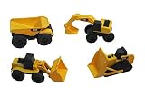 [キュリアスマインド]Curious Minds Busy Bags Set of 4 Construction Vehicle Truck Playset Bulldozer Excavator F