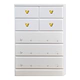 アルファタカバ ディズニー家具 キッズチェスト ミッキーチェスト 幅75cm 5段チョイスミッキー(ホワイト)取っ手イエロー