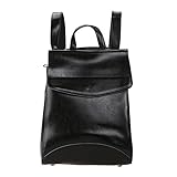 AmazingDeal レディース 牛皮 カバン バックパック 高品質　男女兼用　シンプル 着回し 調整できる ファション (ブラック)