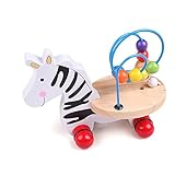 Takefuns 木製ビーズコースター　おもちゃ　アニマル　手で引っ張れる　車　動物　知育玩具　幼児　子供　かわいい 出産祝い 誕生日 プレゼント　学習教育玩具　色認知　指先トレーニング 色認知　3歳