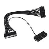 Lovoski 24ピンオス→メス　デュアル　PSU ATX　電源　アダプタ　マイニング　ケーブル　コネクタ　コード　マイニングケーブル