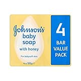 蜂蜜4×100グラムと石鹸 (Johnson's Baby) (x 4) - Johnson's Baby Soap with Honey 4 x 100g (Pack of 4) [並行輸入品]