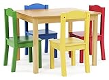 Tot Tutors Kids' Table and 4-Chair Set, Primary Wood [並行輸入品]