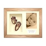 BabyRice 11.5 x 8.5-inch Baby Casting Kit, Solid Oak 3D Box Frame (Bronze Metallic)
