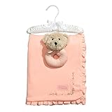 Baby Dumpling Heaven Sent Receiving Blanket and Rattle Gift Set, Girls, Pink by Baby Dumpling
