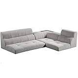 タンスのゲン コーナーソファ ロータイプ 3人掛け L字 収納付き 完成品 ファブリック グレー 48600006 00