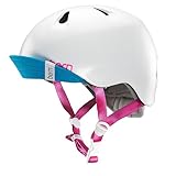 bern バーン 子供用 ヘルメット スケボー スノボー 自転車 ジャパンフィット NINA GLOSS-WHITE VISOR付 XS-S(48-51.5cm)