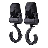TINHAO ベビーカーフック 荷物フック マジックテープ式 耐荷重15kg 360度回転 2個セット