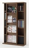フナモコ 日本製 MAGAZINE SHELF 雑誌スタンド式スライドシェルフ 967×412×1800mm　リアルウォールナット・SGD-97