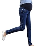 Spinas（スピナス） マタニティ デニム ジーンズ パンツ カジュアル 全5色 インディゴブルー ライトブルー グレー レトロブルー ブルー (XL, ブルー)