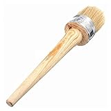 ワックスブラシ，SODIAL(R)50mm 木製ハンドルラウンド剛毛チョーク　オイルペイント絵画ワックスブラシ　長さ185mm